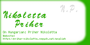 nikoletta priher business card